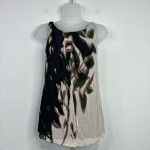Cabi Shirt Womens S Silk Floral Artsy Abstract Sleeveless Career Office Romantic